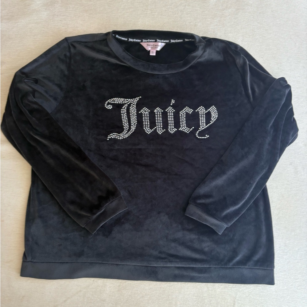 Juicy Couture Black Sweatshirt with Rhinestone Logo
